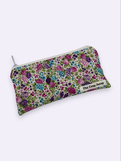 Blossom Trio pencil and glasses case, outside view — handmade by The Cozy Daisy