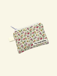 Cottage Garden quilted wallet, outside view — handmade by The Cozy Daisy