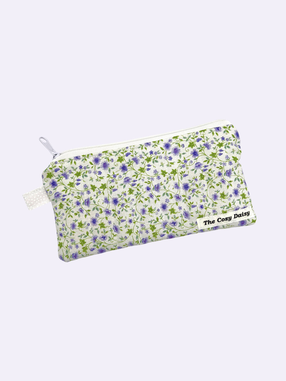 Lavender Trails pencil and glasses case, outside view — handmade by The Cozy Daisy