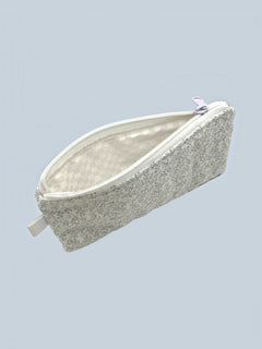 Whispering Vines pencil and glasses case, open, showing inside lining — handmade by The Cozy Daisy
