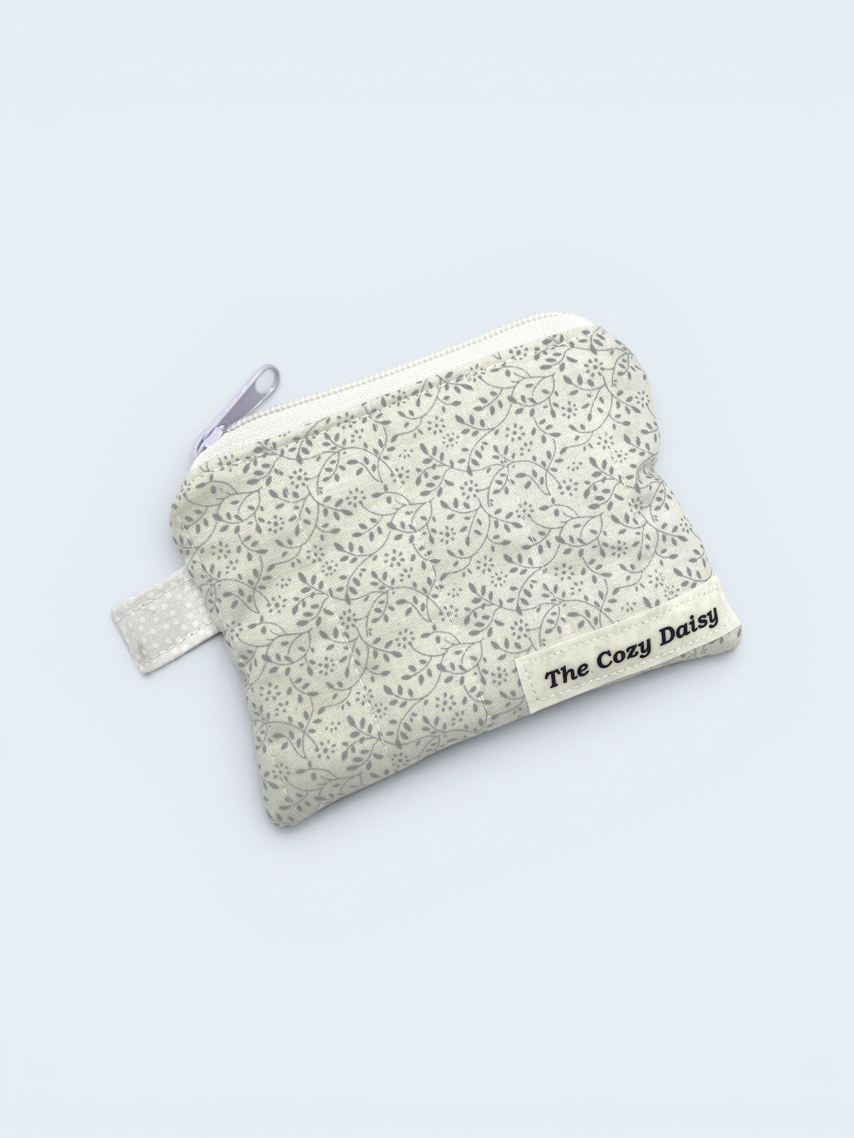 Whispering Vines quilted wallet, outside view — handmade by The Cozy Daisy