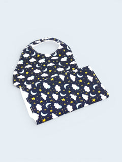 Bib & Burp Cloth Set — Dark Blue Sky