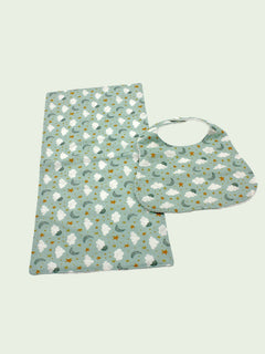 Bib & Burp Cloth Set — Light Blue Sky