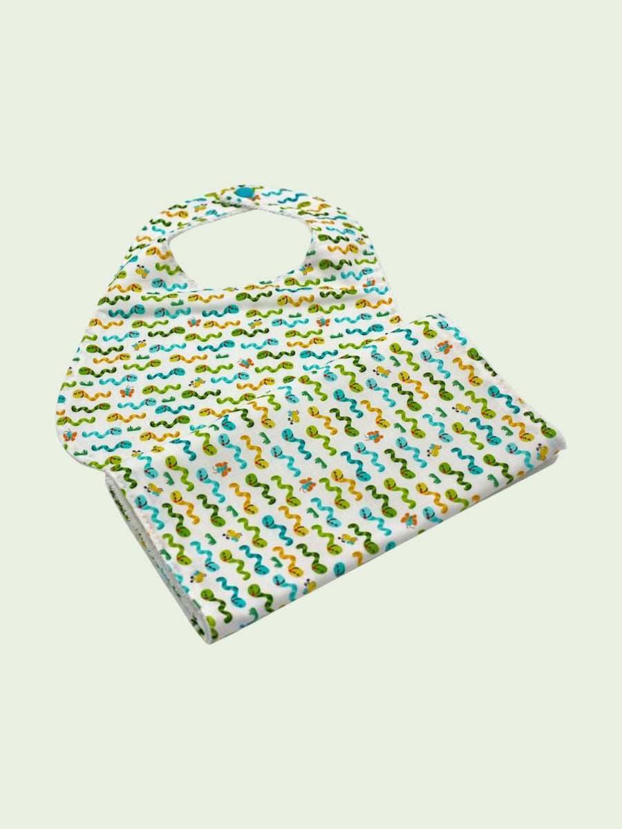 Bib & Burp Cloth Set — Worms