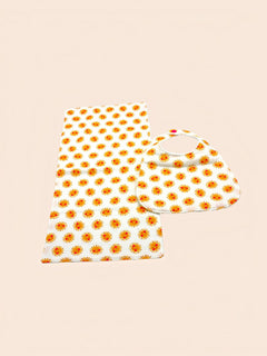 Bib & Burp Cloth Set — Smiley Sunshine