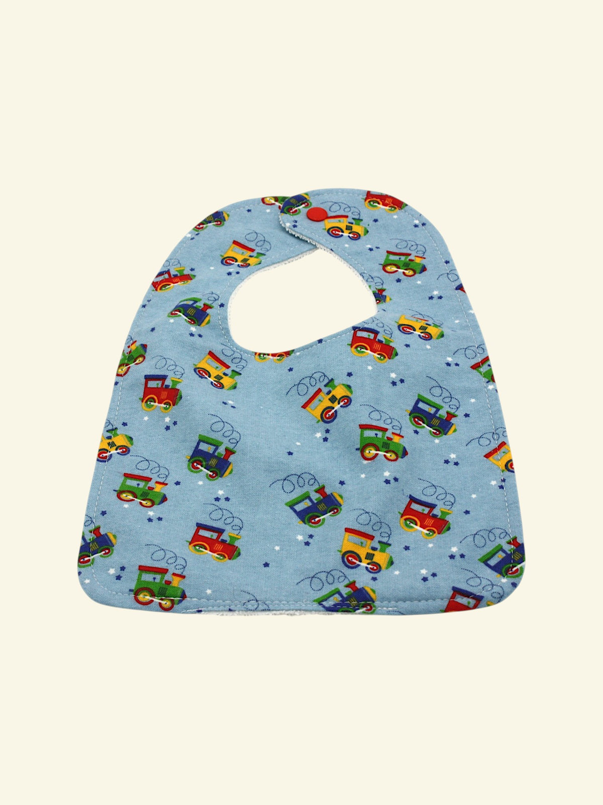 Bib — Trains (flannel)