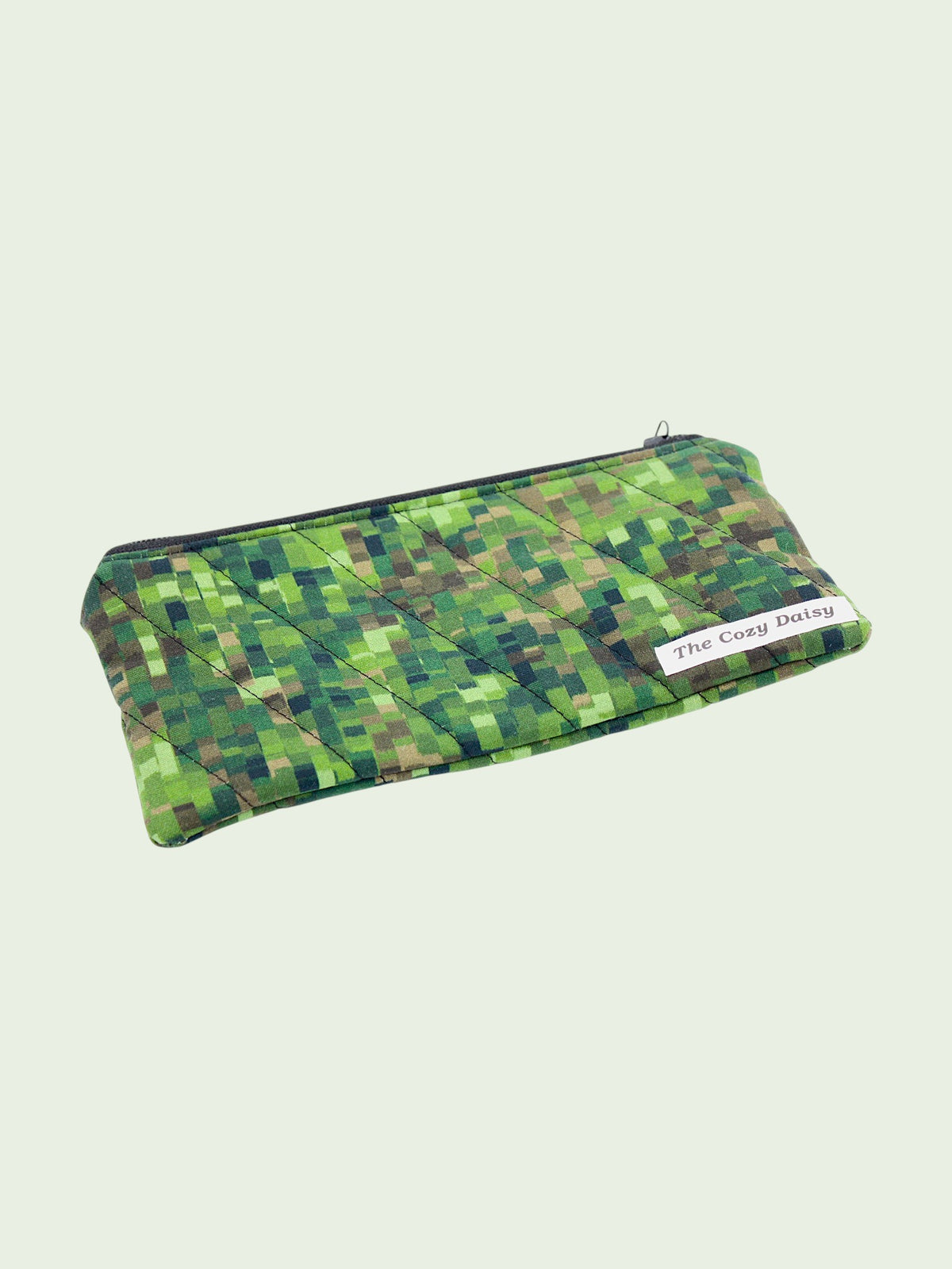 Pencil/Glass Case — Green Brown Pixel