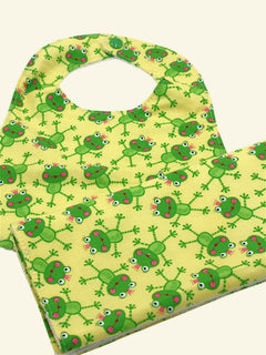 Frog Princess bib and burp cloth set alternate view