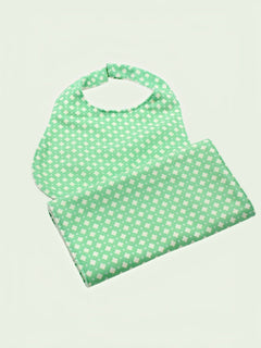 Mint bib and burp cloth set photo 2