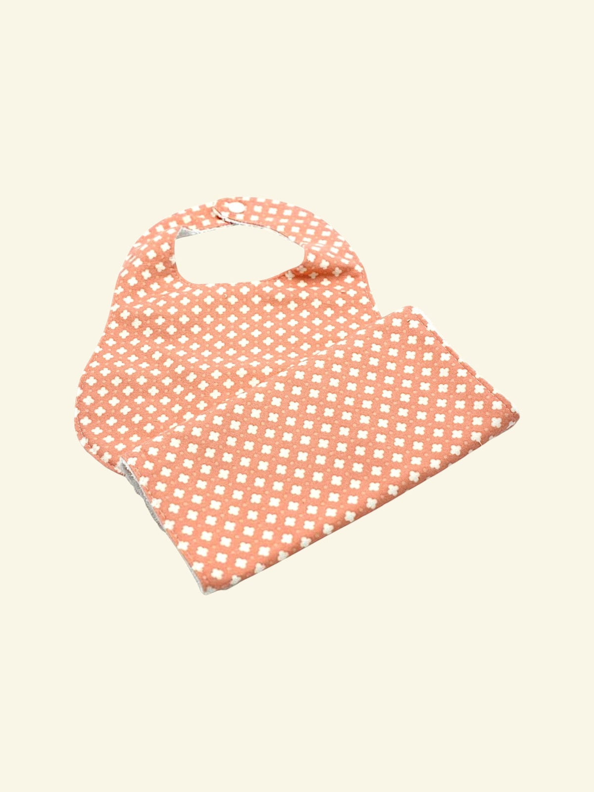 Peach bib and burp cloth set photo 2