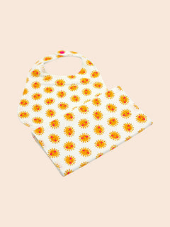 Smiley Sunshine bib and burp cloth set alternate view