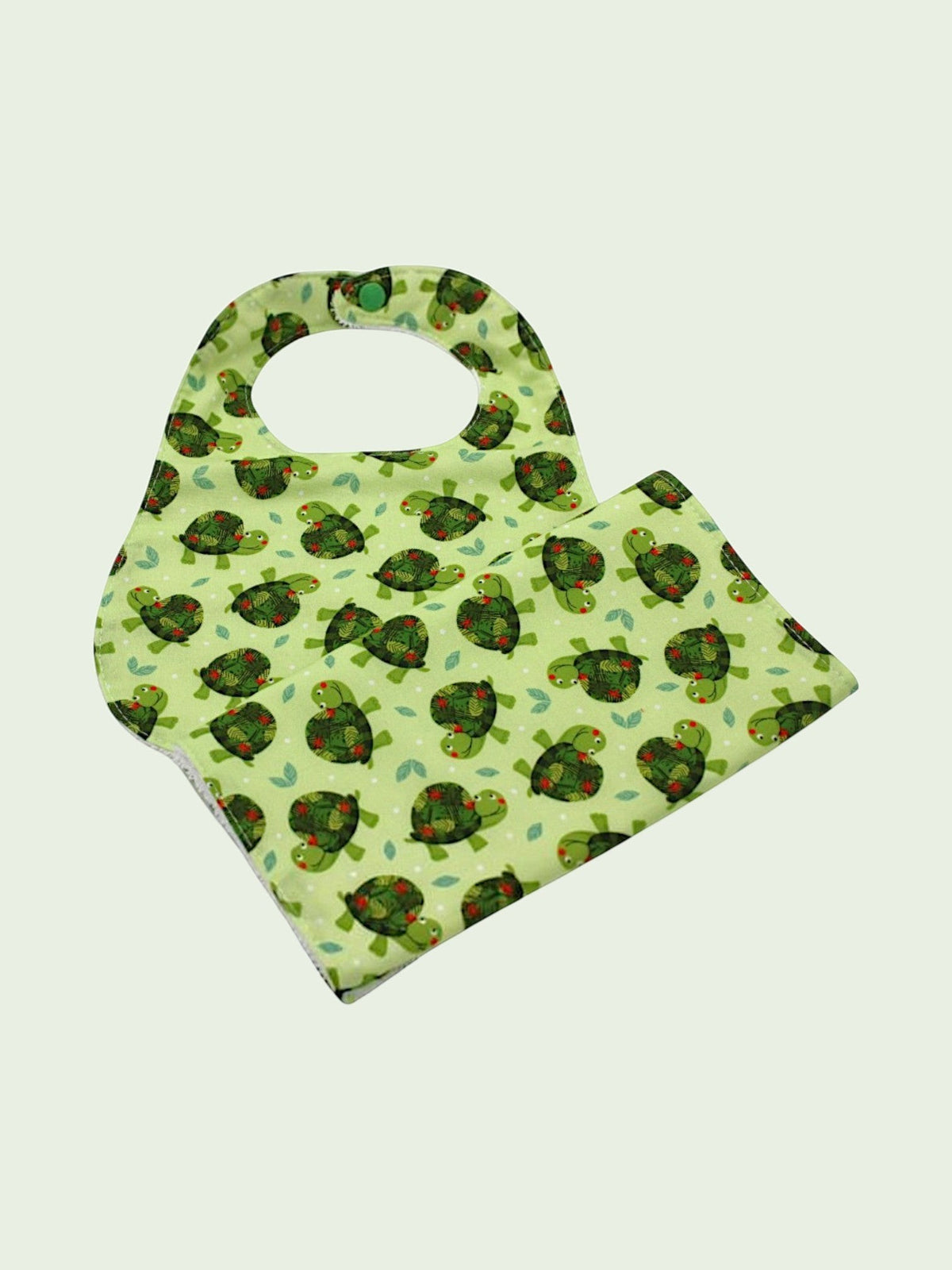 Turtles bib and burp cloth set alternate view