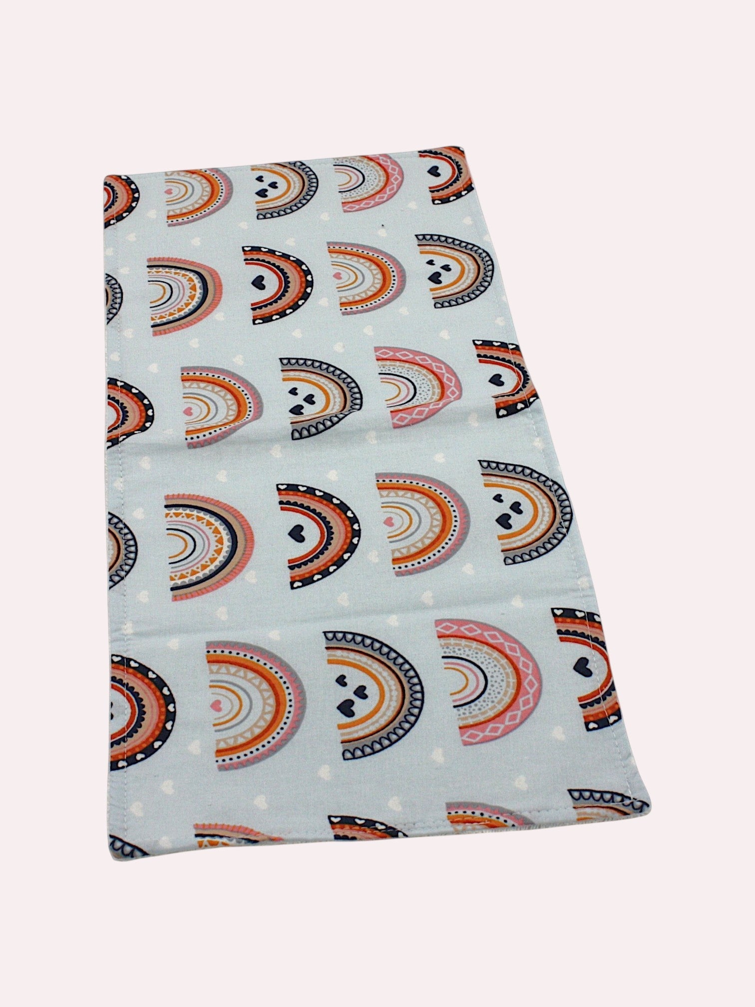 Bib & Burp Cloth Set — Blue Rainbows — outside