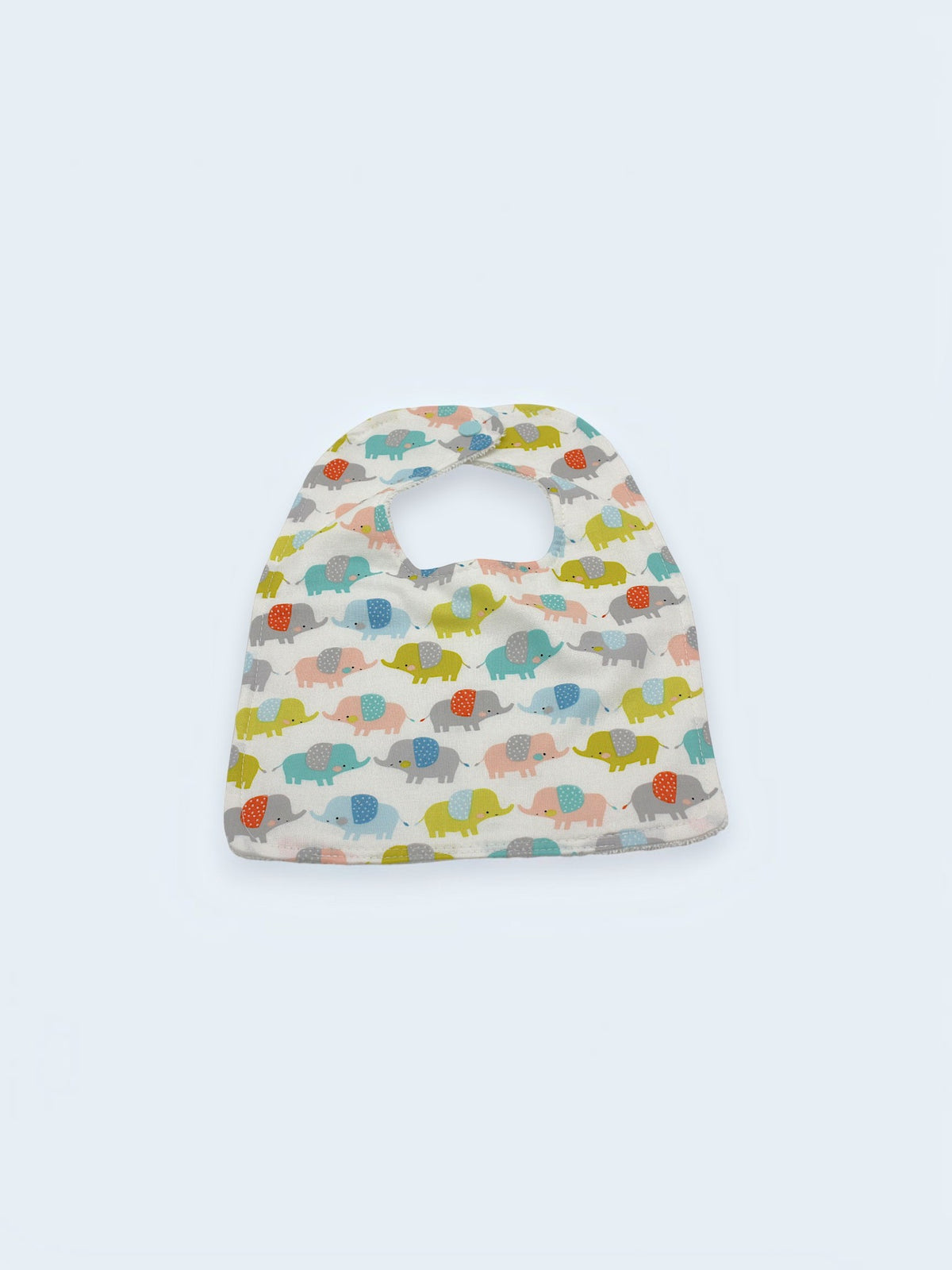 Bib & Burp Cloth Set — Colorful Elephants — outside