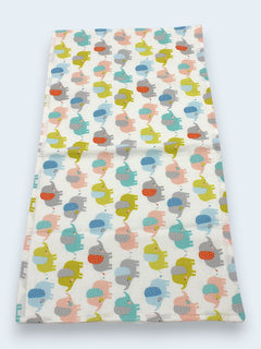 Bib & Burp Cloth Set — Colorful Elephants — outside