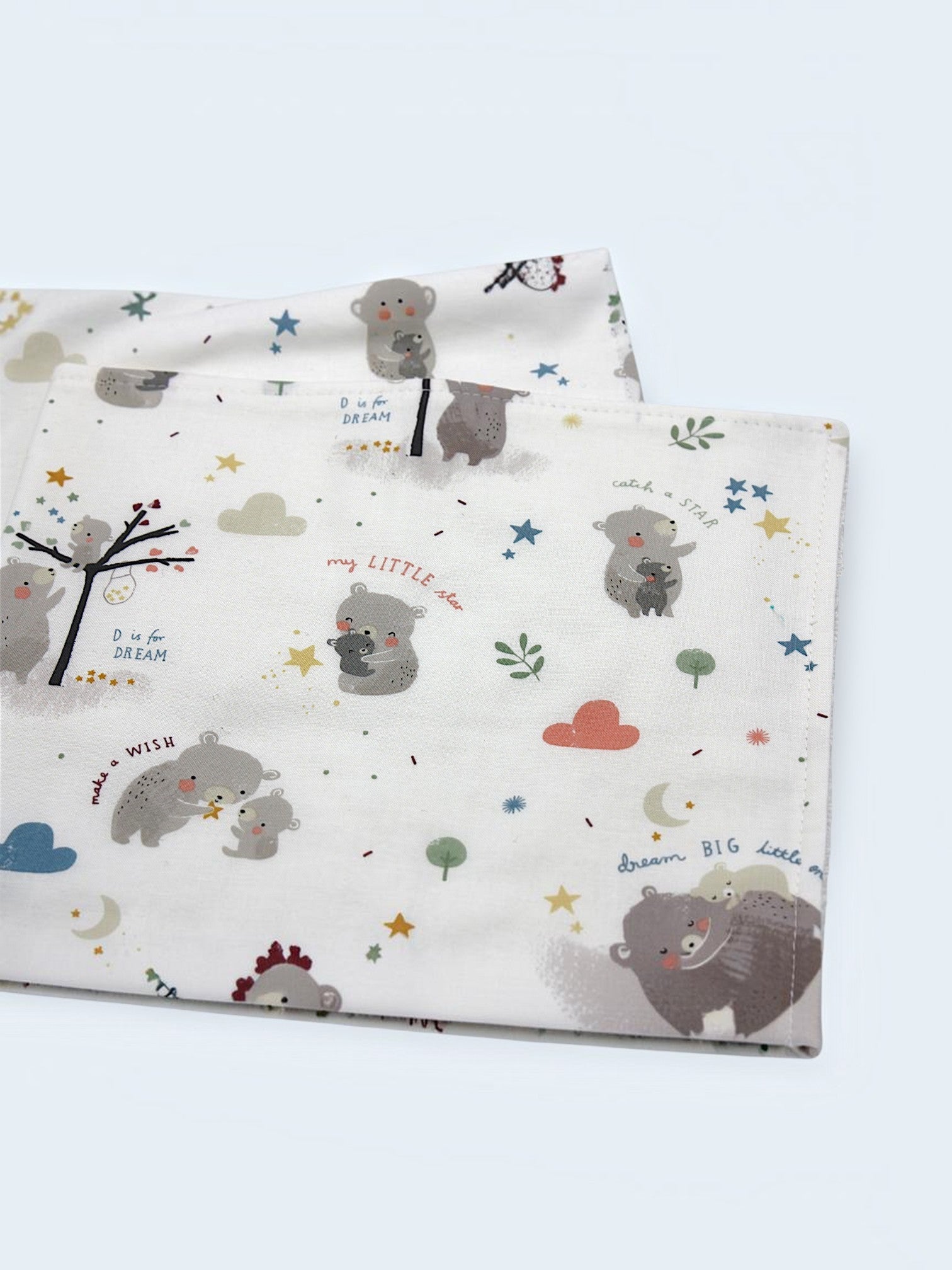 Bib & Burp Cloth Set — Dream Bear — detail