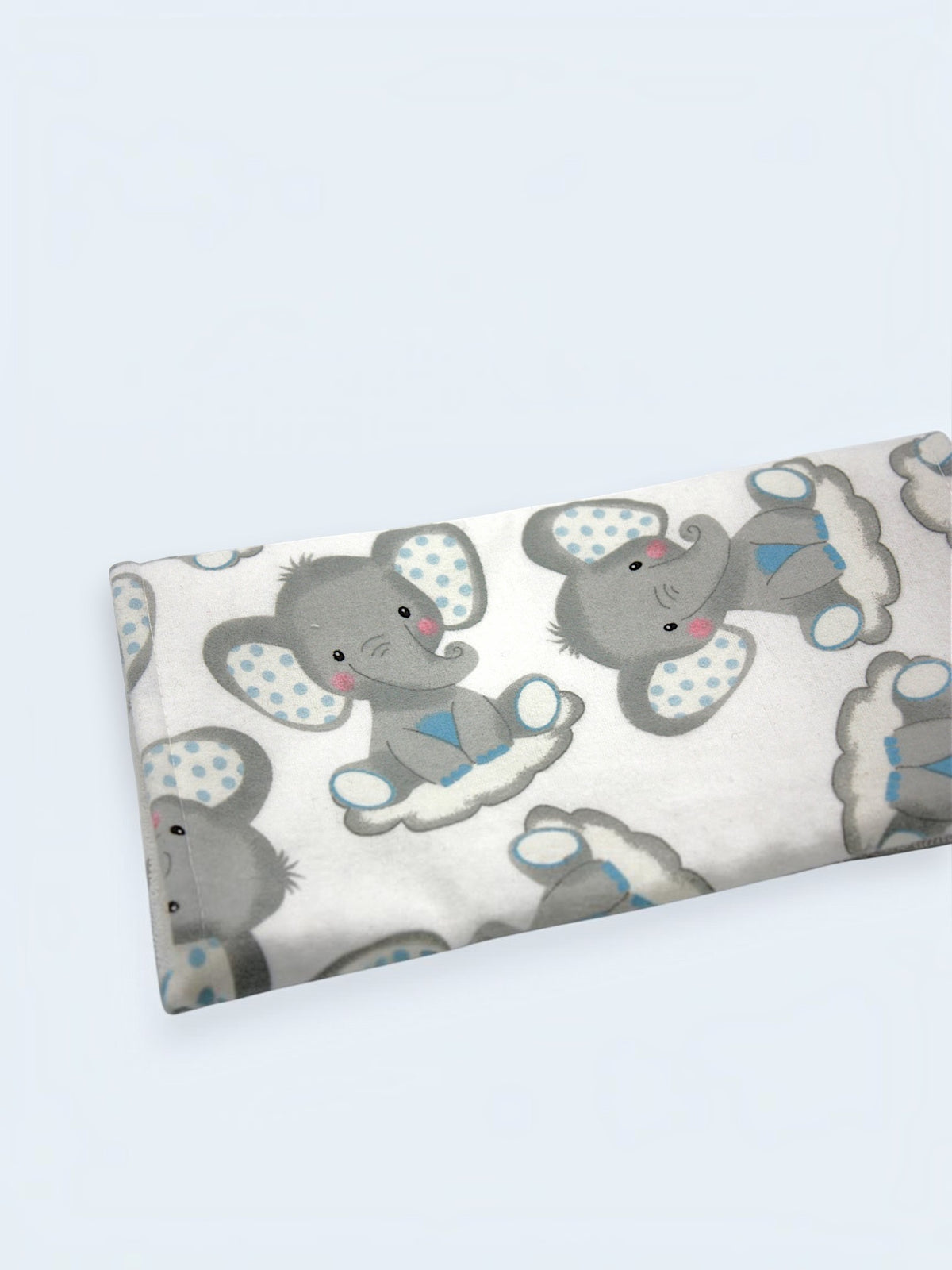 Close-up of the grey elephant flannel print