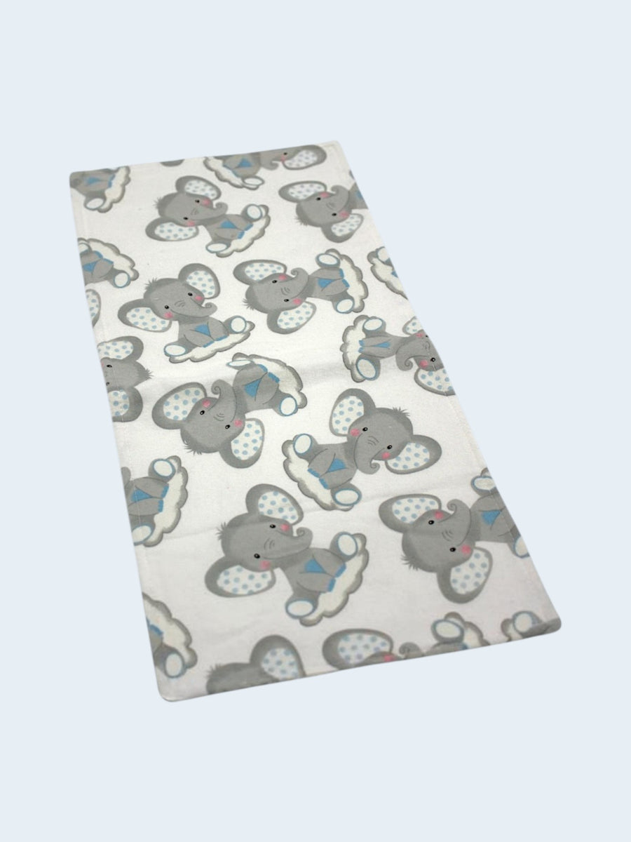 Elephants flannel burp cloth handmade by The Cozy Daisy