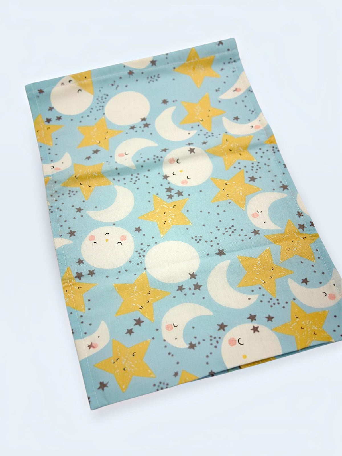 Bib & Burp Cloth Set — Moon & Stars Light Blue — detail