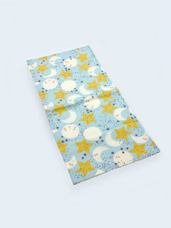 Bib & Burp Cloth Set — Moon & Stars Light Blue — outside
