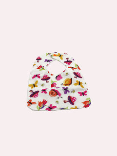 Bib & Burp Cloth Set — Mushroom/Snails — outside