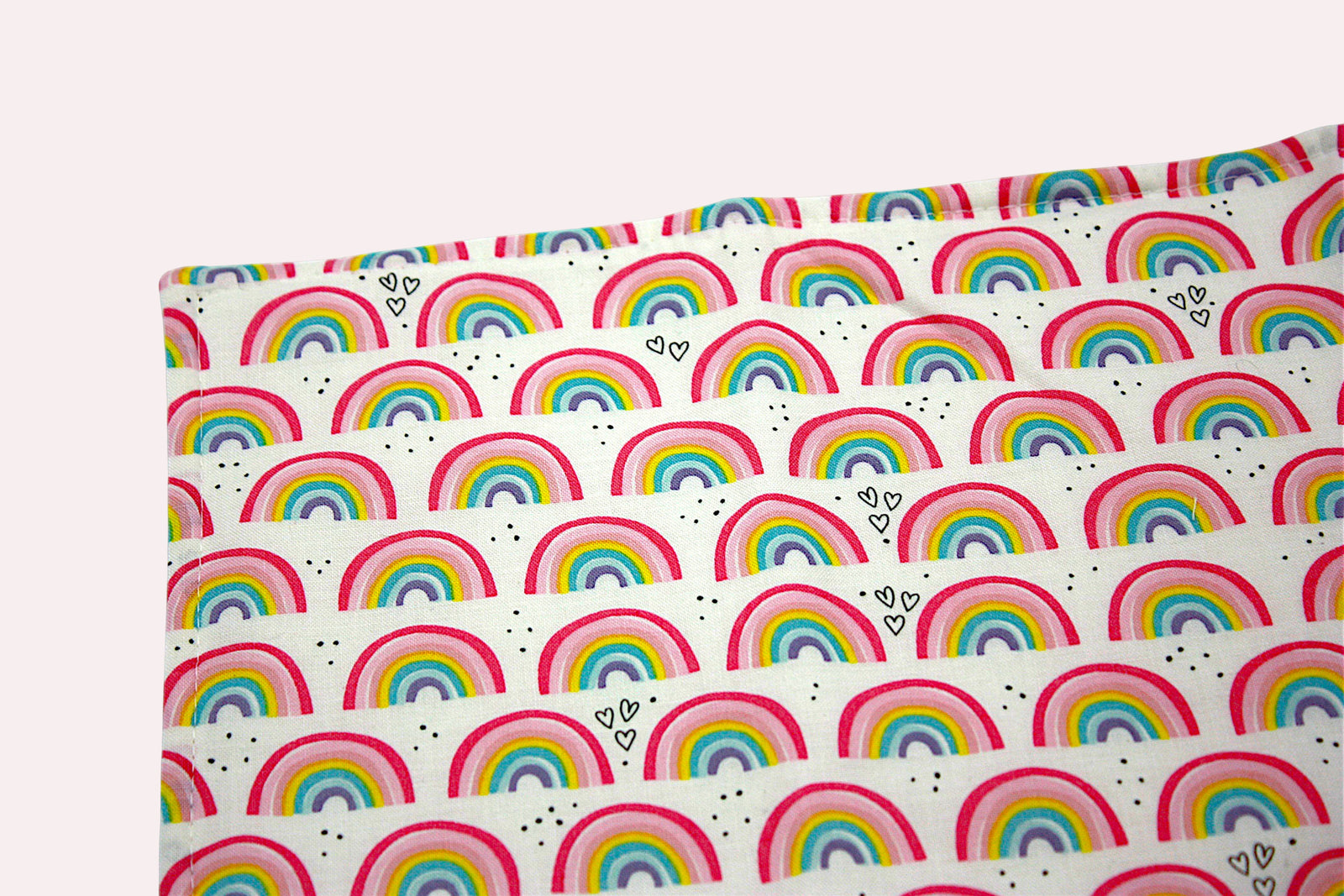 Bib & Burp Cloth Set — Small Rainbows — detail