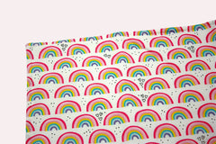 Bib & Burp Cloth Set — Small Rainbows — detail