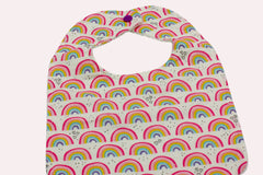 Bib & Burp Cloth Set — Small Rainbows — outside