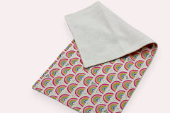 Bib & Burp Cloth Set — Small Rainbows — outside