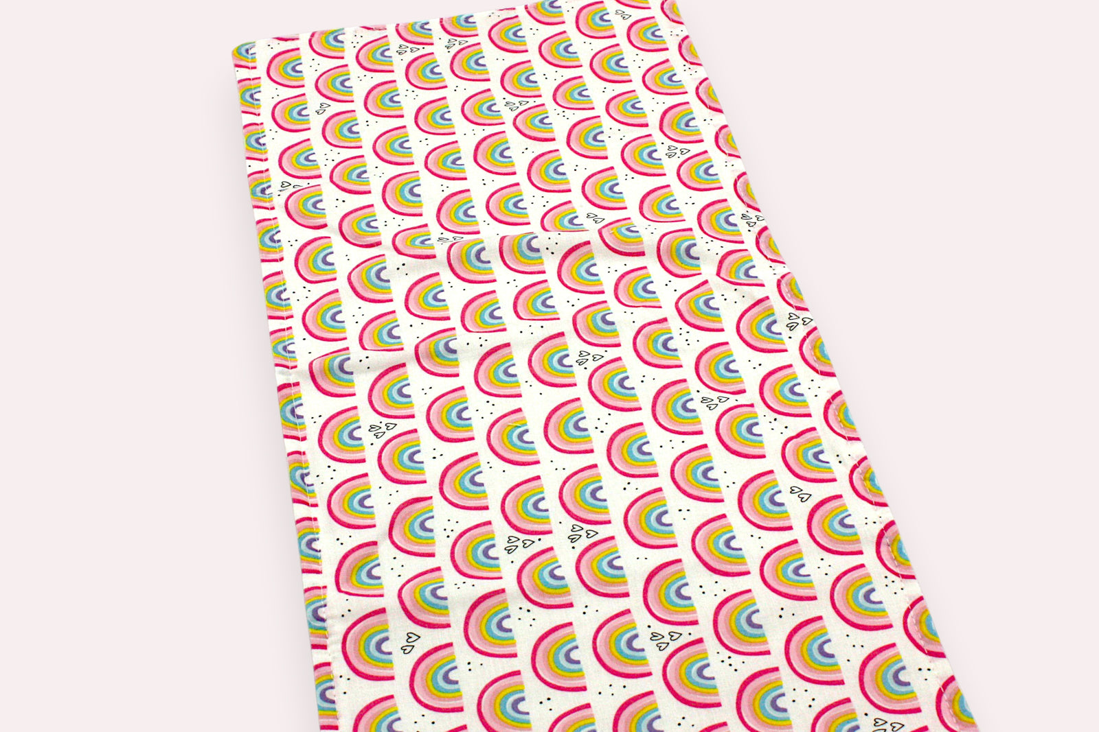 Bib & Burp Cloth Set — Small Rainbows — outside