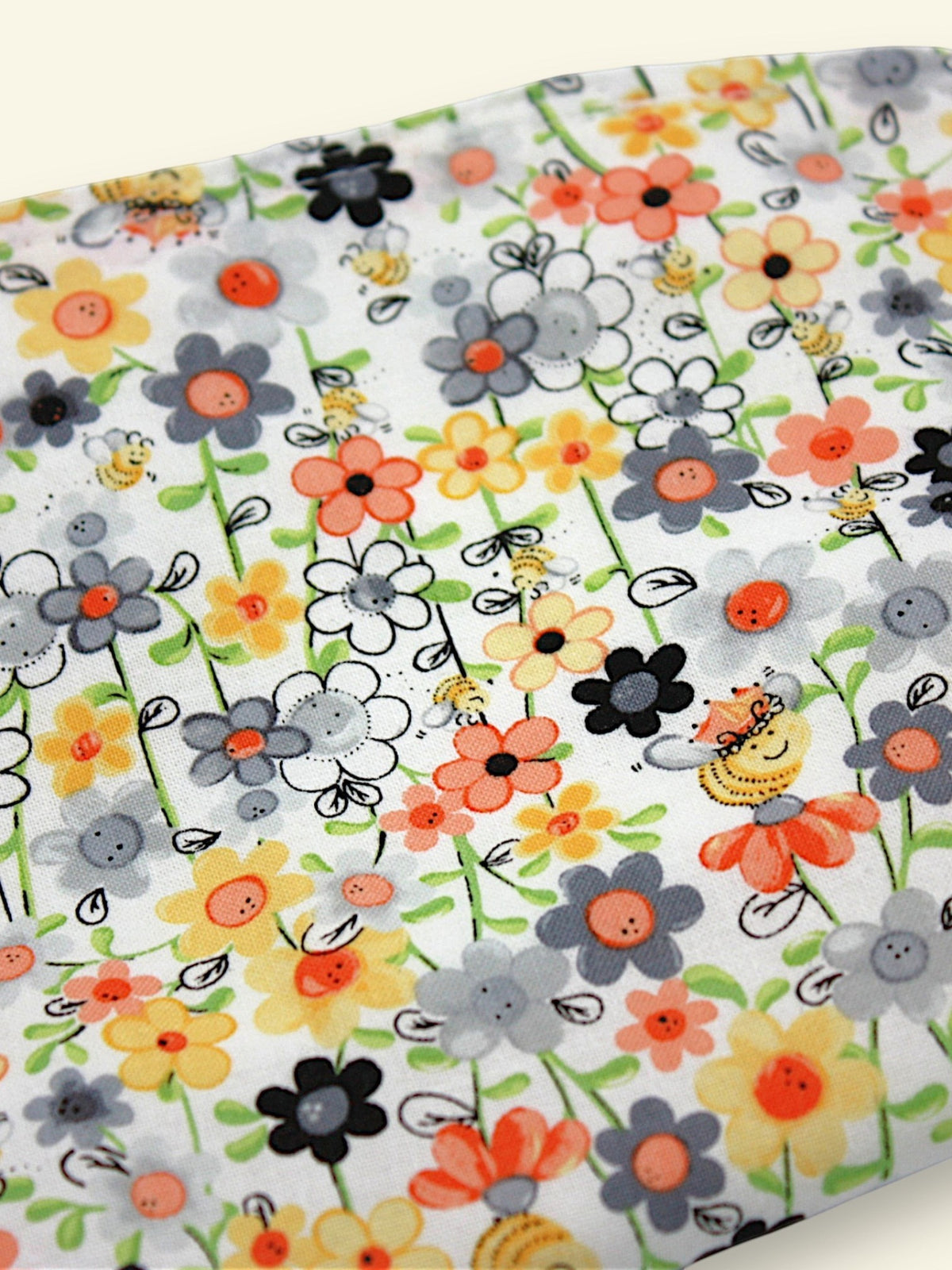 Bib & Burp Cloth Set — Spring Flowers — detail