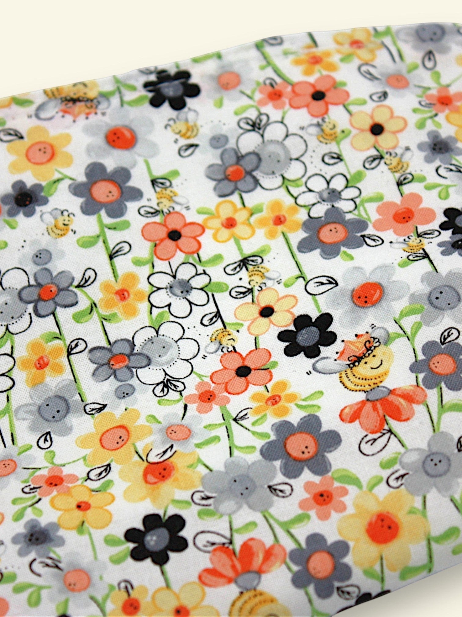 Bib & Burp Cloth Set — Spring Flowers — detail