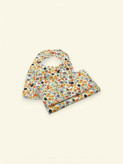 Bib & Burp Cloth Set — Spring Flowers — outside