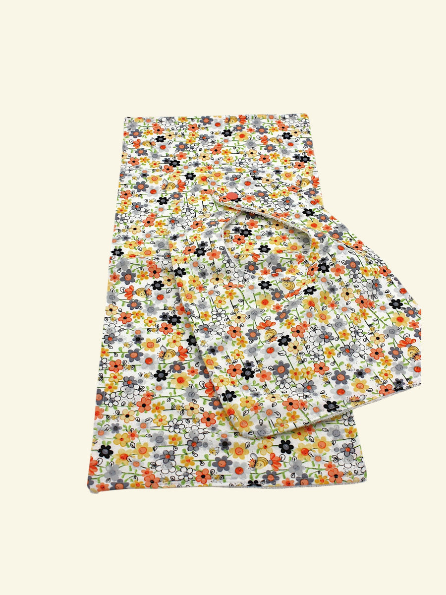 Bib & Burp Cloth Set — Spring Flowers — outside