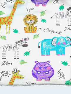 Bib & Burp Cloth Set — Zoo Multicolor — detail