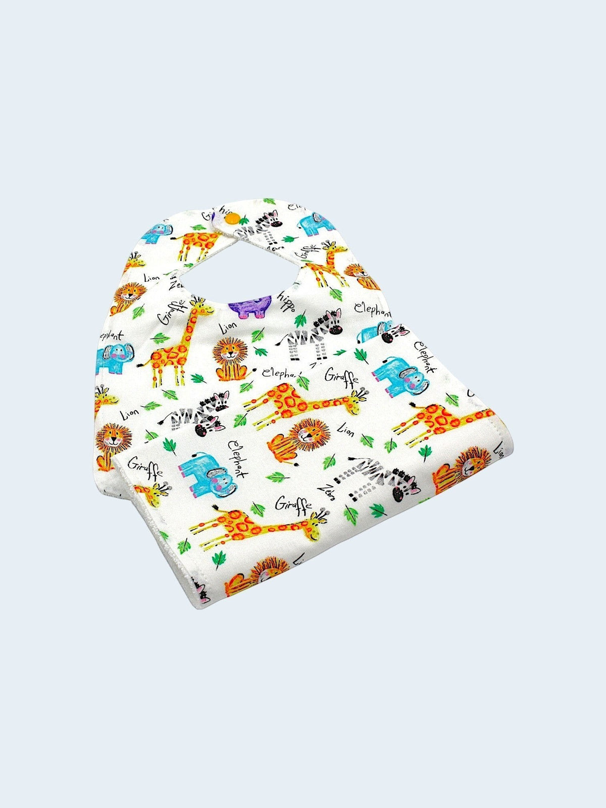 Bib & Burp Cloth Set — Zoo Multicolor — outside
