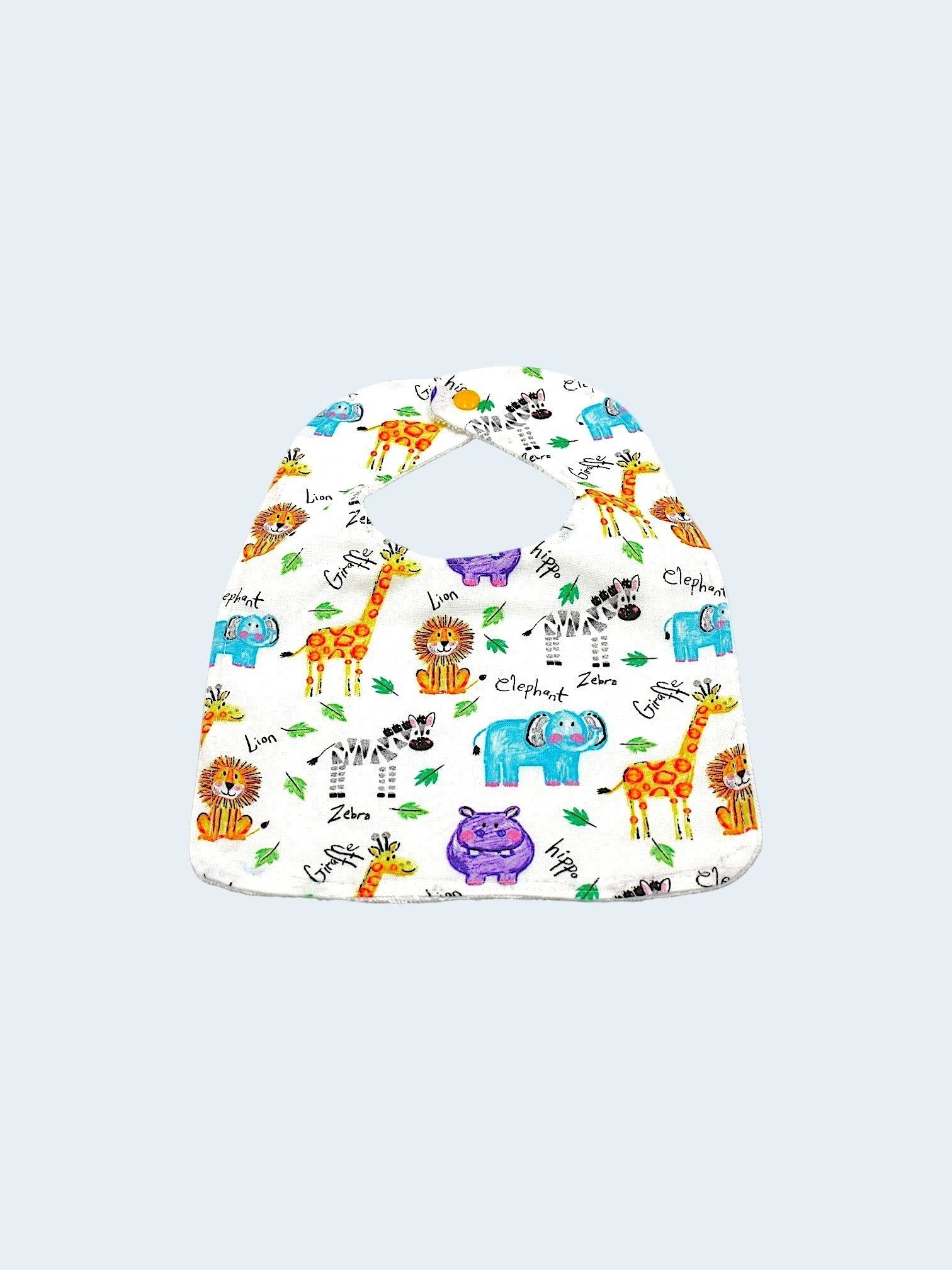 Bib & Burp Cloth Set — Zoo Multicolor — outside