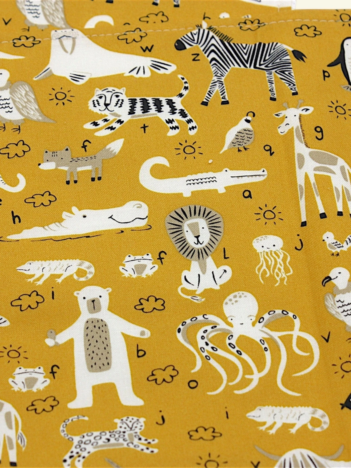 Bib & Burp Cloth Set — Zoo Mustard — detail