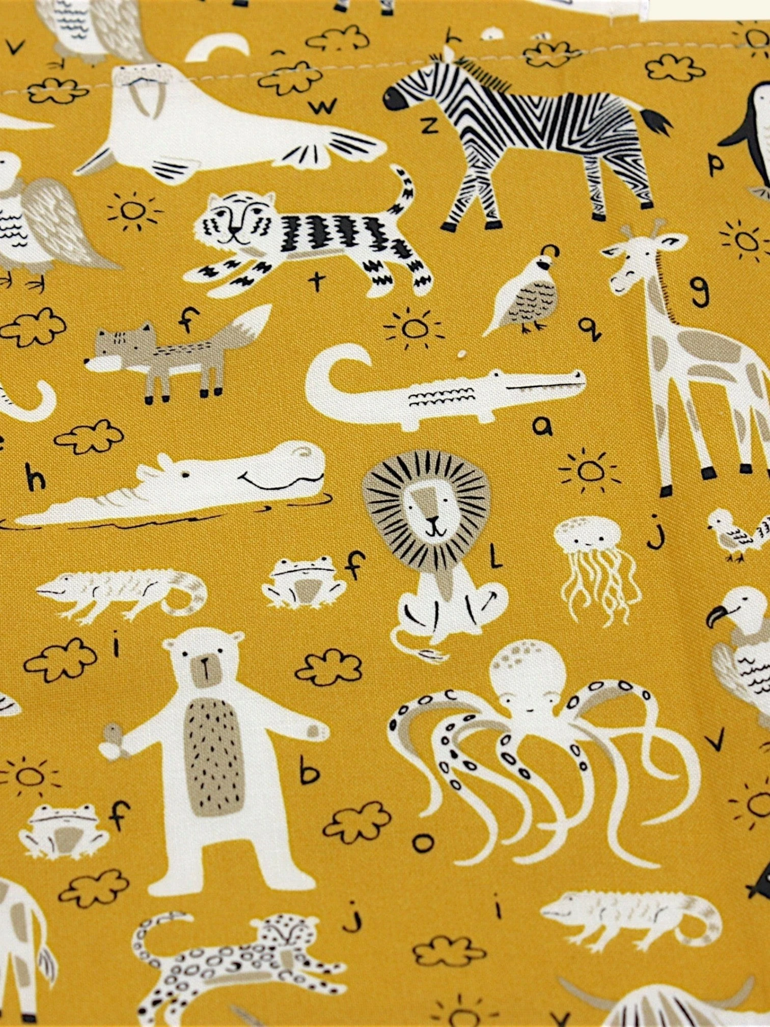 Bib & Burp Cloth Set — Zoo Mustard — detail