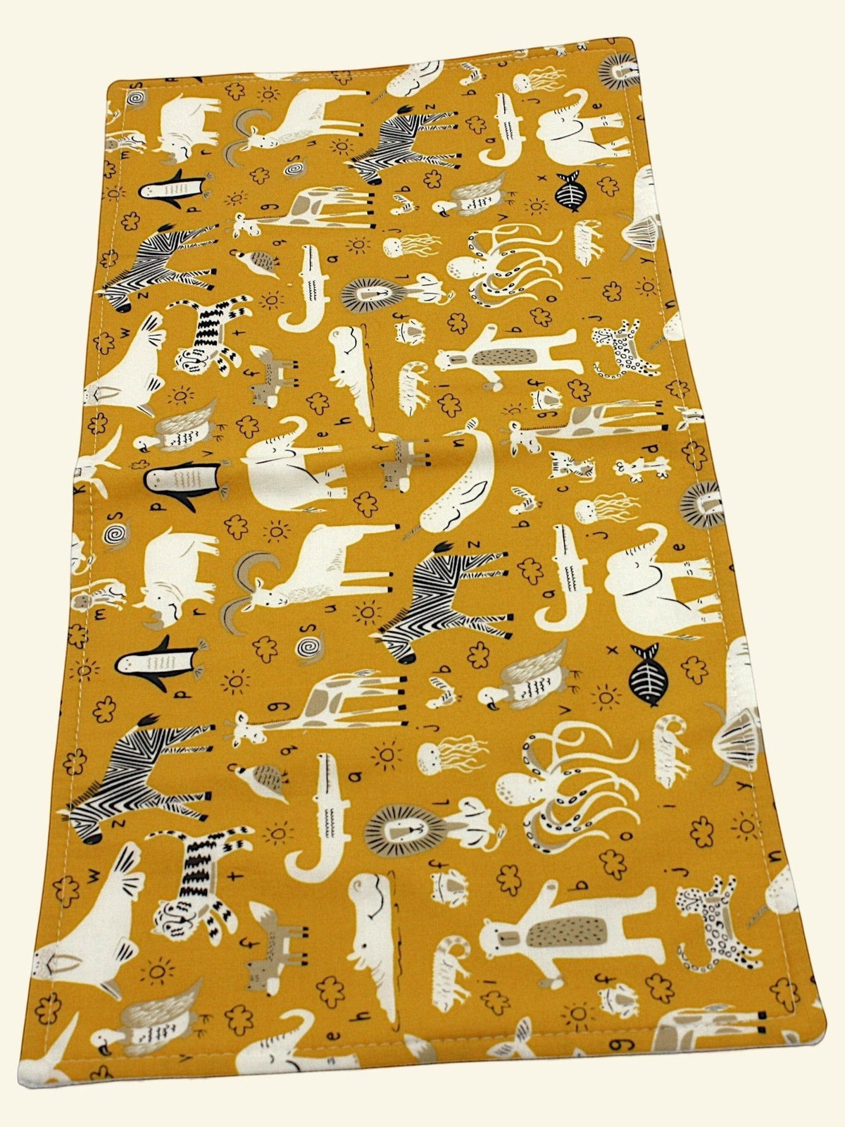 Bib & Burp Cloth Set — Zoo Mustard — outside