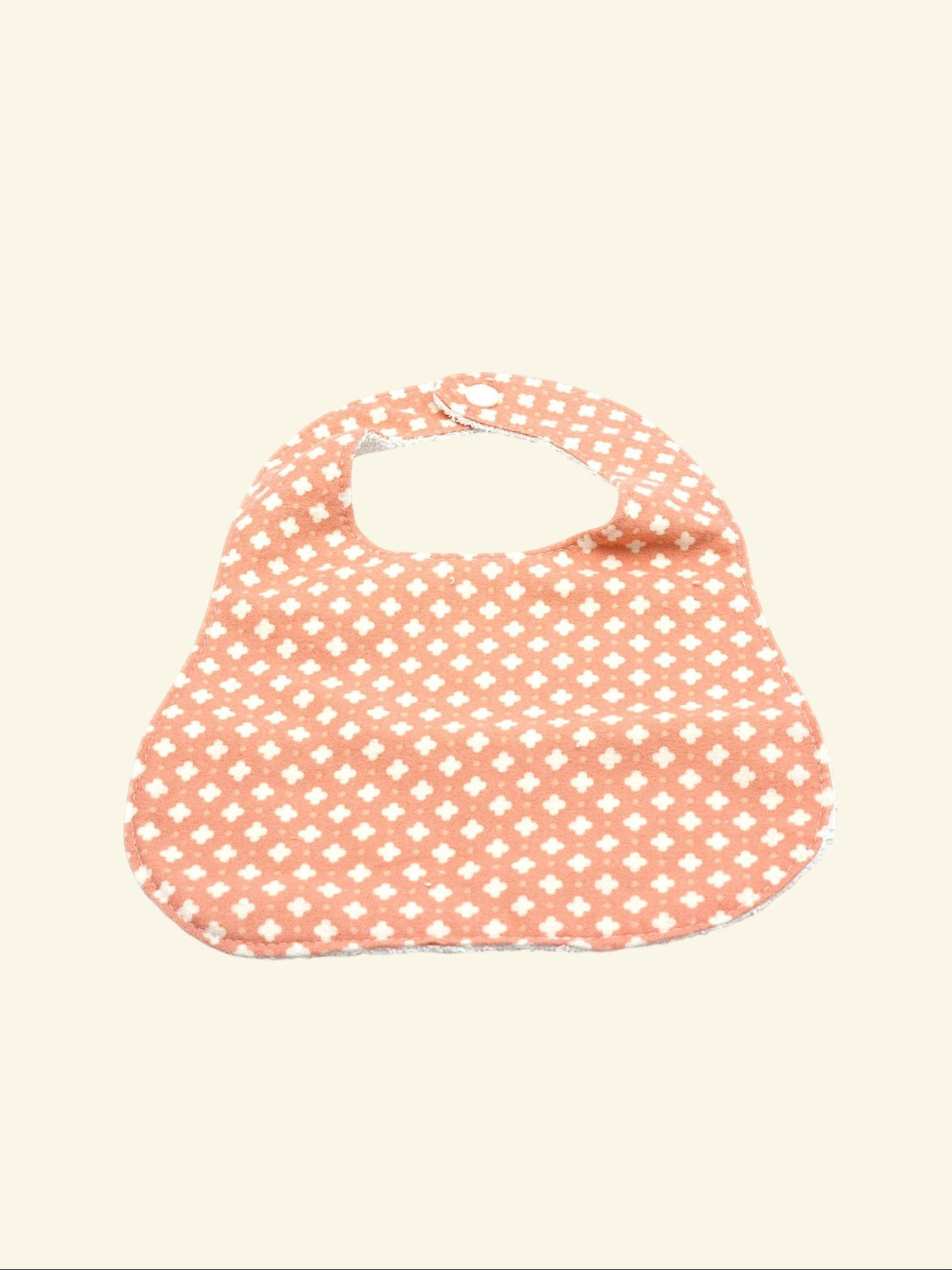 Peach bib close-up
