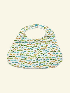 Worms baby bib included in the bib and burp cloth set