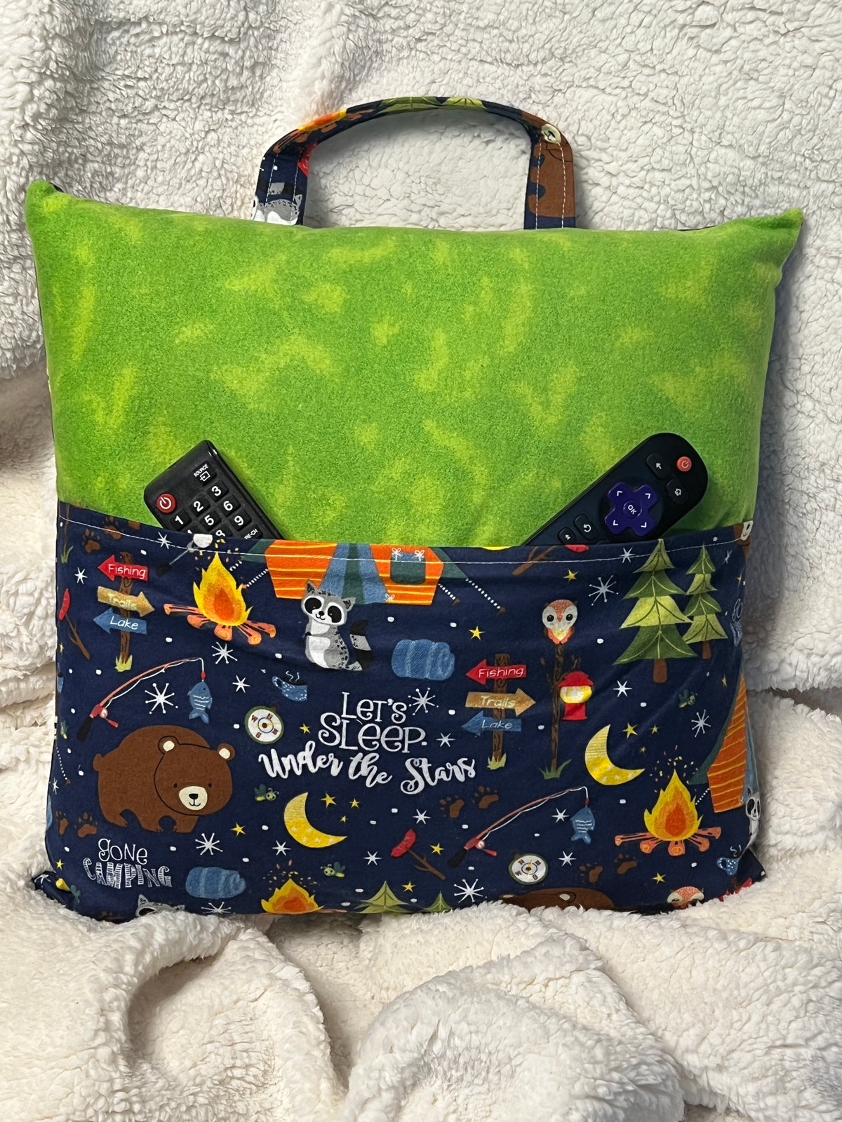 Book Pillow — Camping with Green
