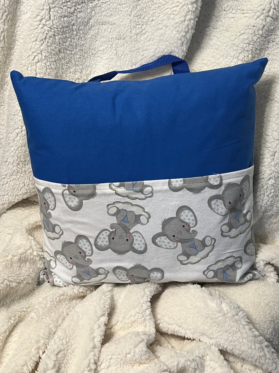 Book Pillow — Elephant with Dark Blue