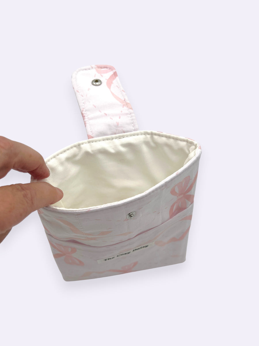 Book Sleeve (Small) - Pale Pink Ribbons