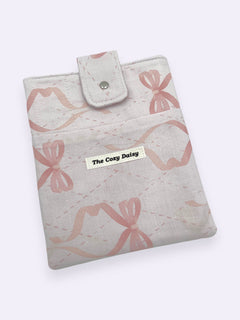 Book Sleeve (Small) - Pale Pink Ribbons