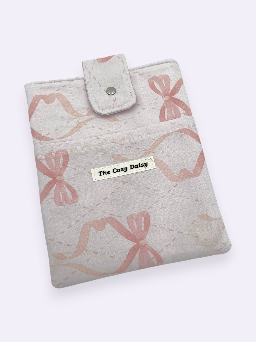 Book Sleeve (Small) - Pale Pink Ribbons