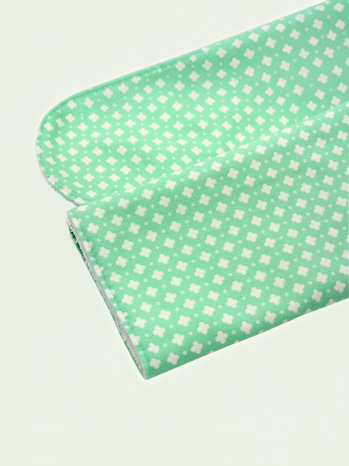 Mint burp cloth close-up