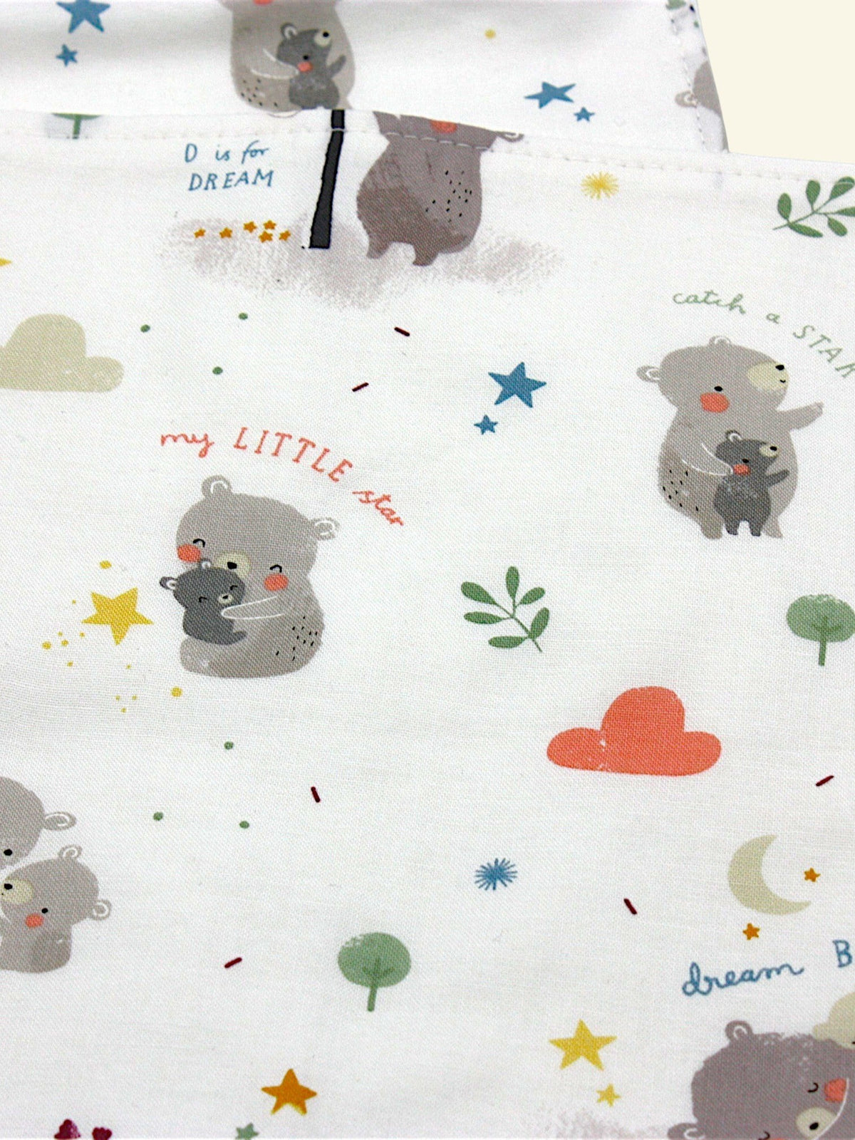 Dream Bear fabric print close-up