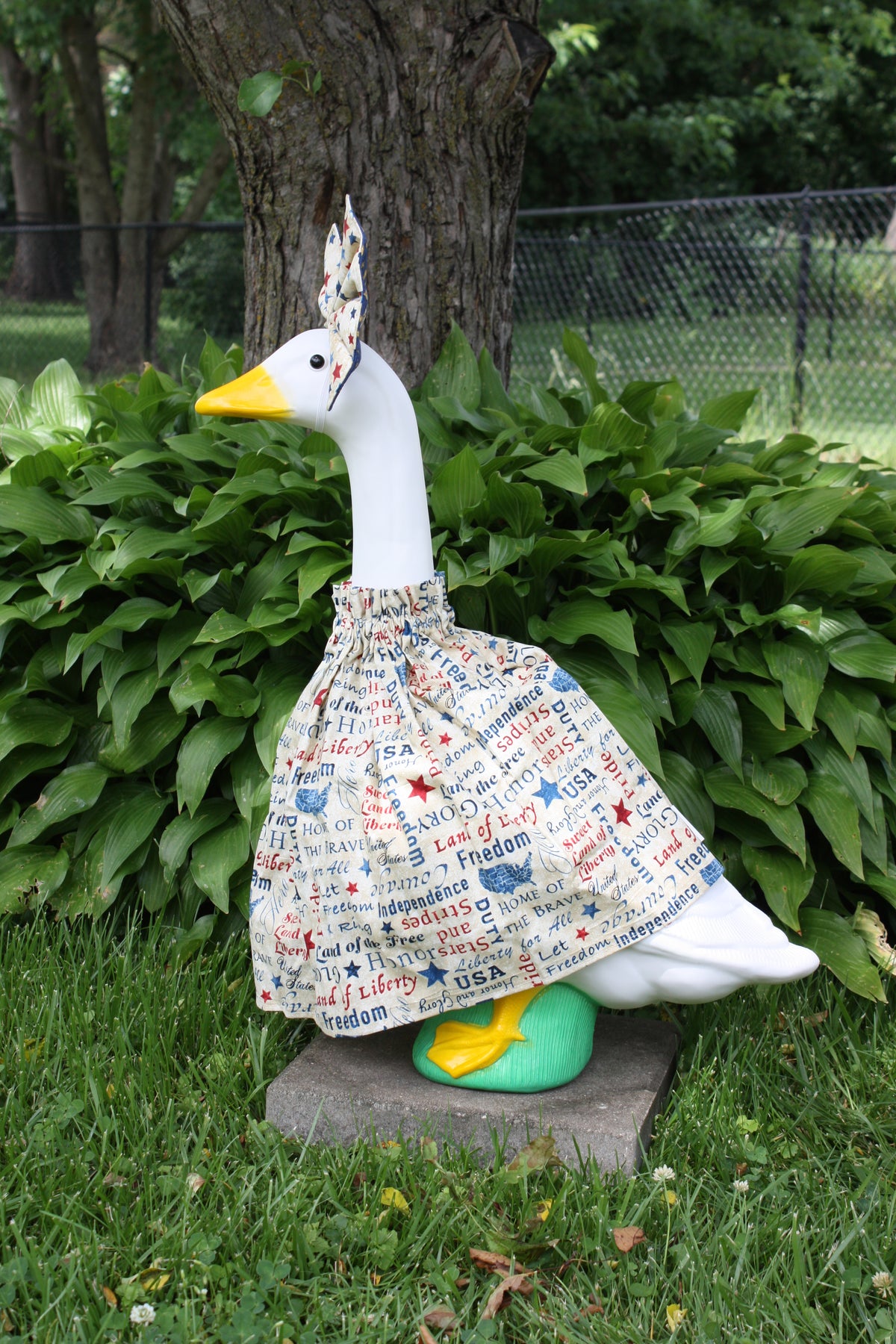 Porch Goose Outfit — Patriotic Words, side